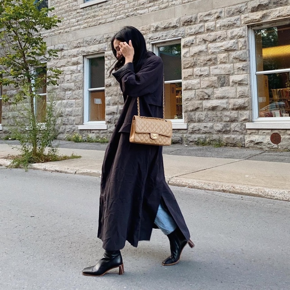 Vintage Talbots Navy Blue Trench Coat